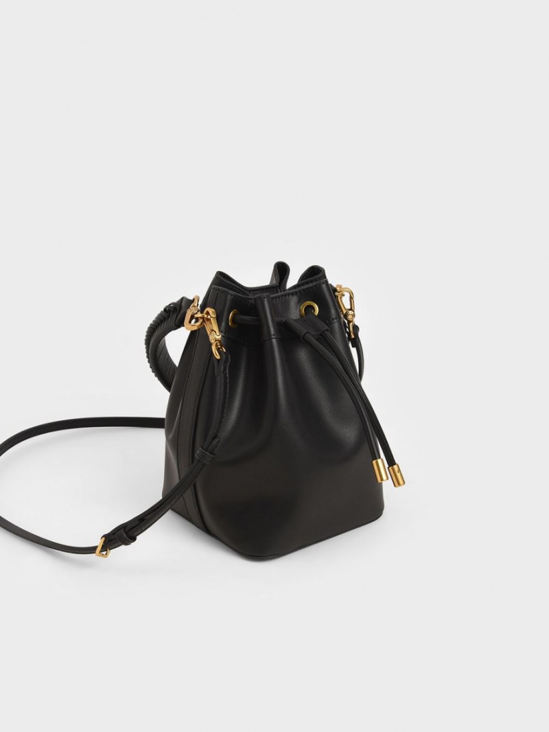 bucket bags Charles And Keith Drawstring μαυρα | 42639-YJVL