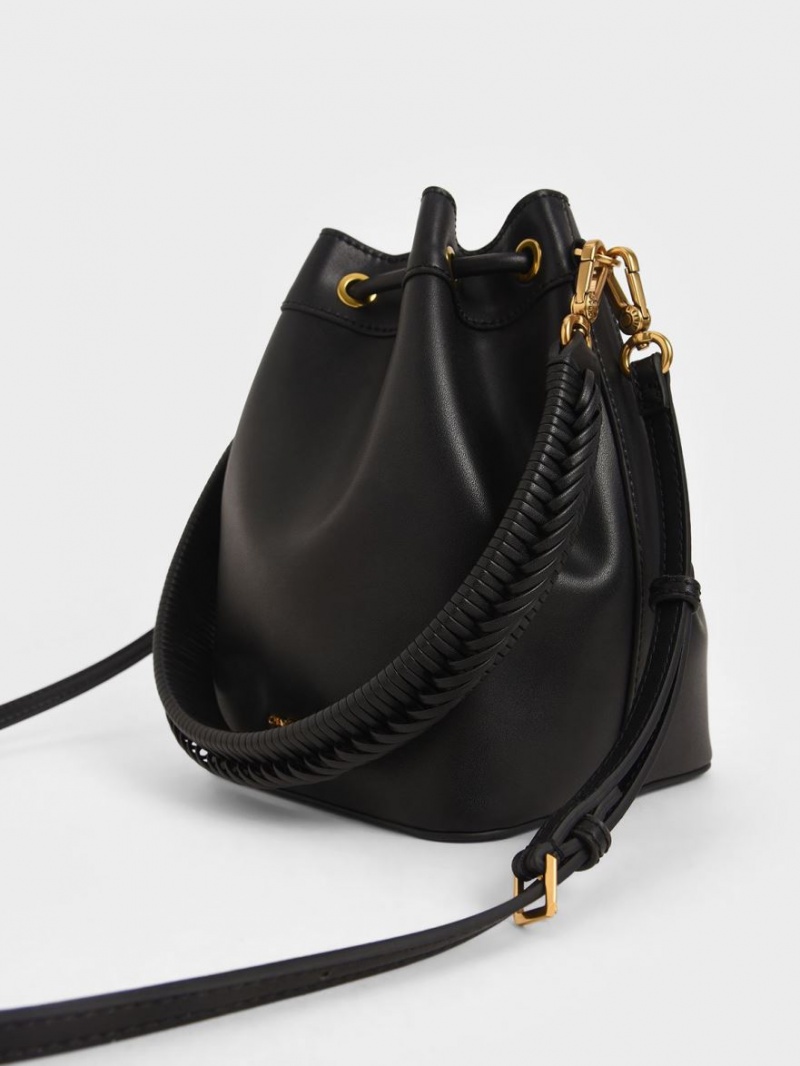 bucket bags Charles And Keith Drawstring μαυρα | 42639-YJVL