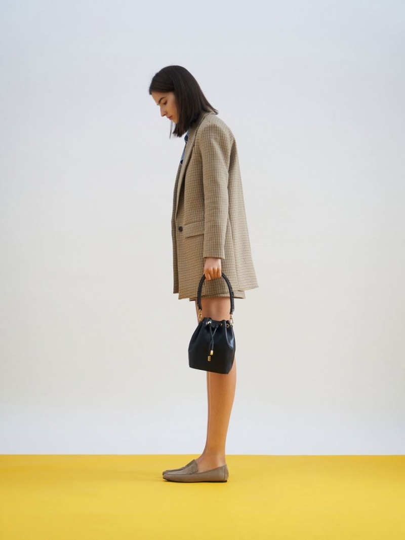 bucket bags Charles And Keith Drawstring μαυρα | 42639-YJVL