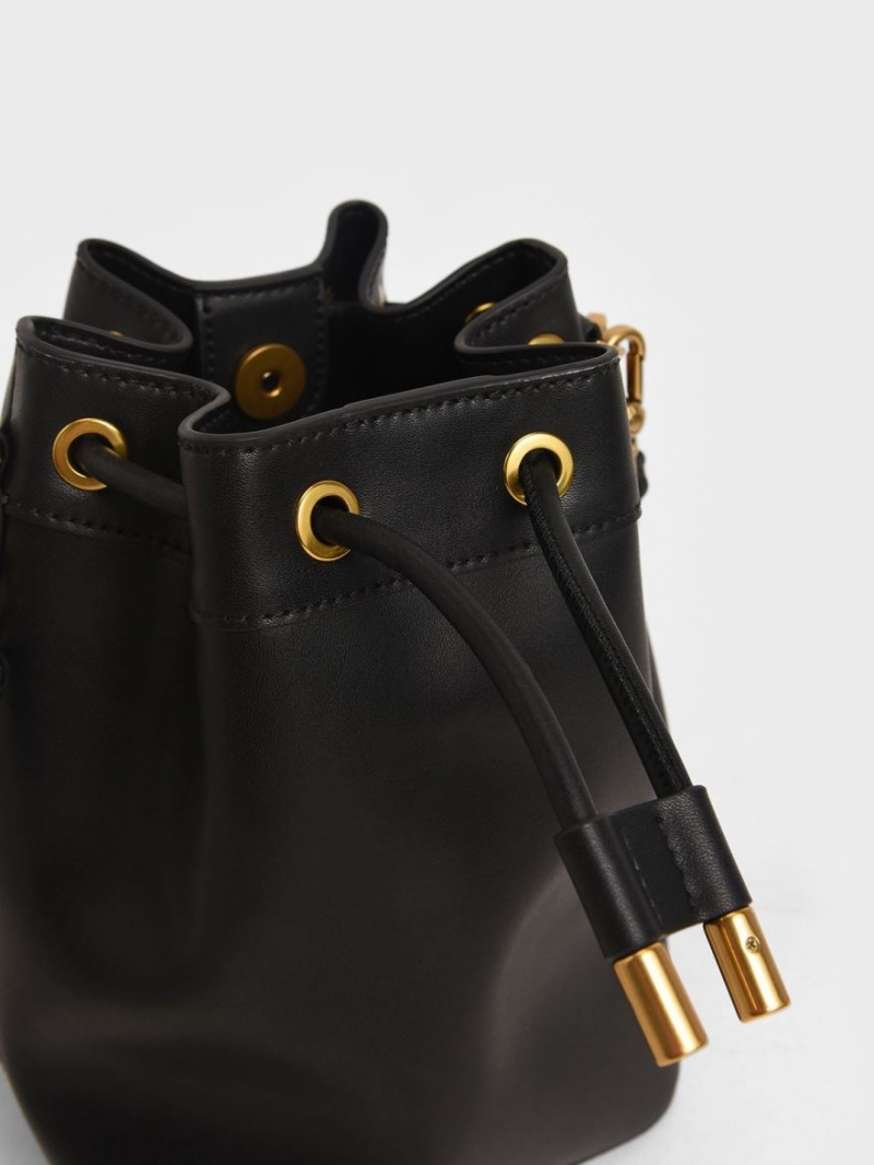 bucket bags Charles And Keith Drawstring μαυρα | 42639-YJVL
