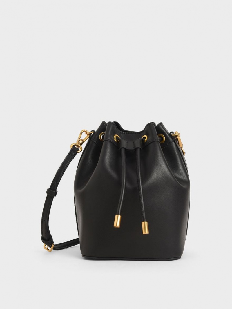 bucket bags Charles And Keith Drawstring μαυρα | 42639-YJVL