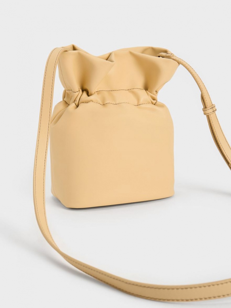 bucket bags Charles And Keith Dua Μπεζ | 92547-UAXK