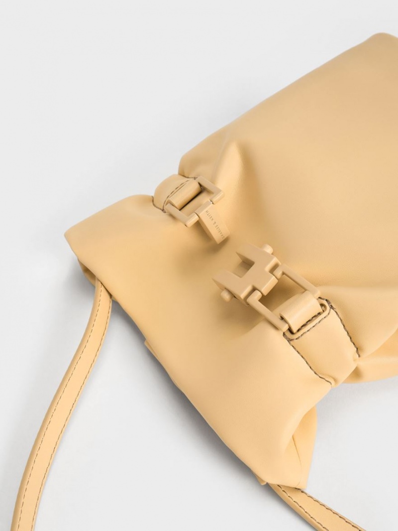 bucket bags Charles And Keith Dua Μπεζ | 92547-UAXK