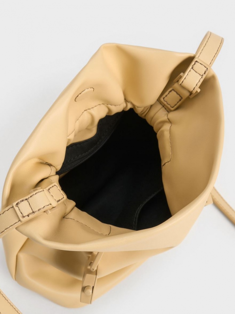 bucket bags Charles And Keith Dua Μπεζ | 92547-UAXK
