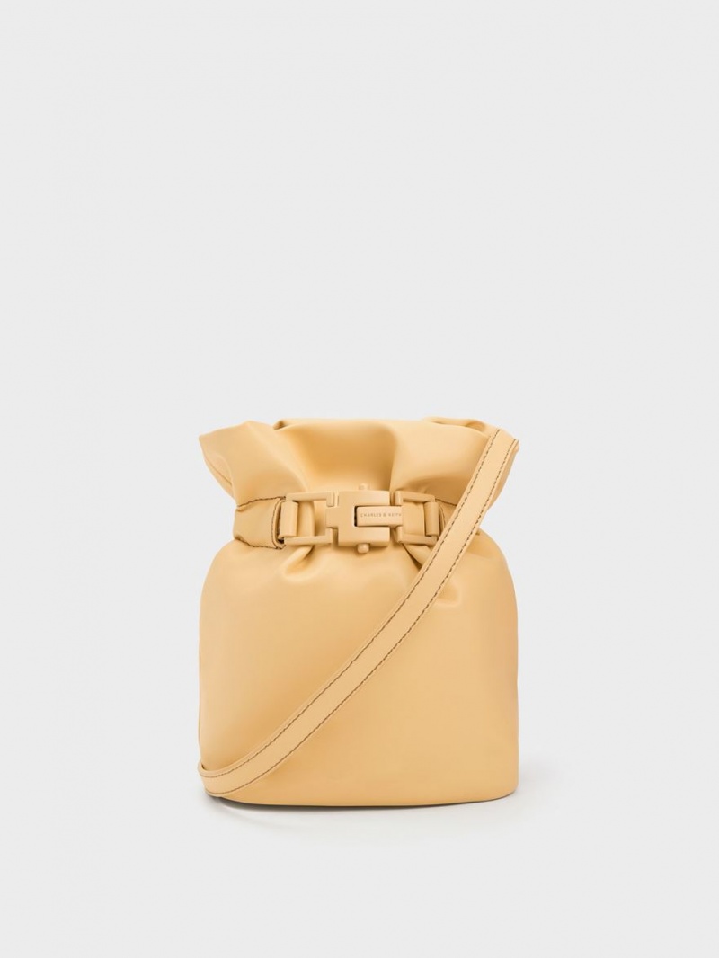 bucket bags Charles And Keith Dua Μπεζ | 92547-UAXK
