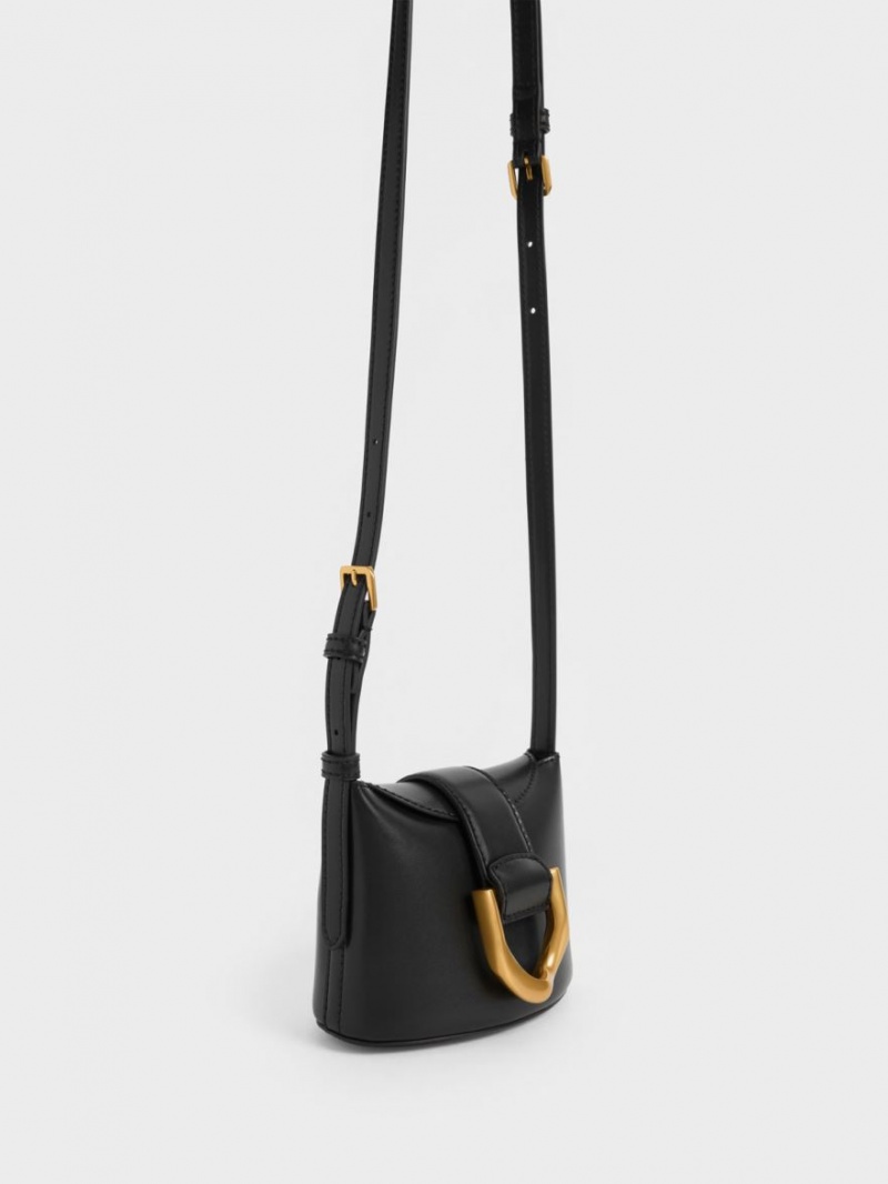 bucket bags Charles And Keith Gabine μαυρα | 27495-AGXQ