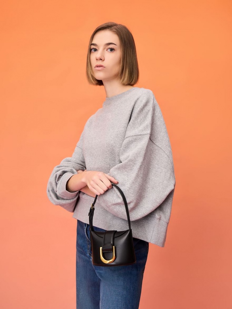 bucket bags Charles And Keith Gabine μαυρα | 27495-AGXQ