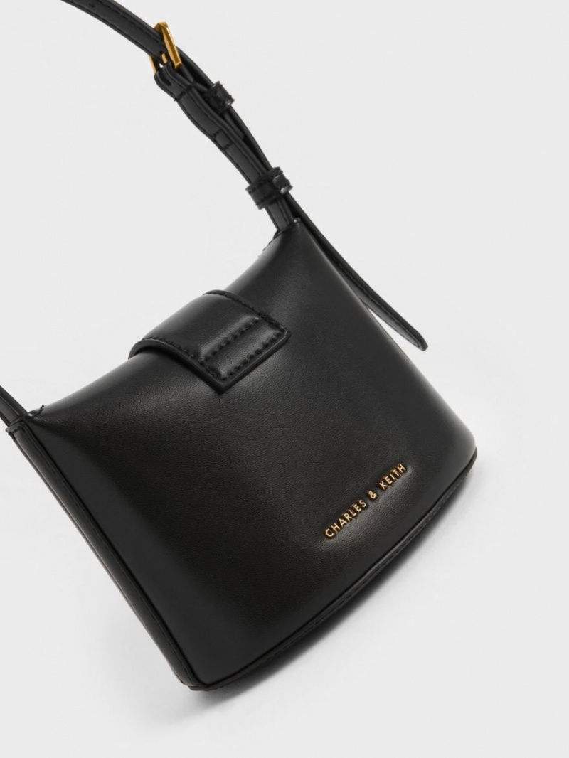 bucket bags Charles And Keith Gabine μαυρα | 27495-AGXQ