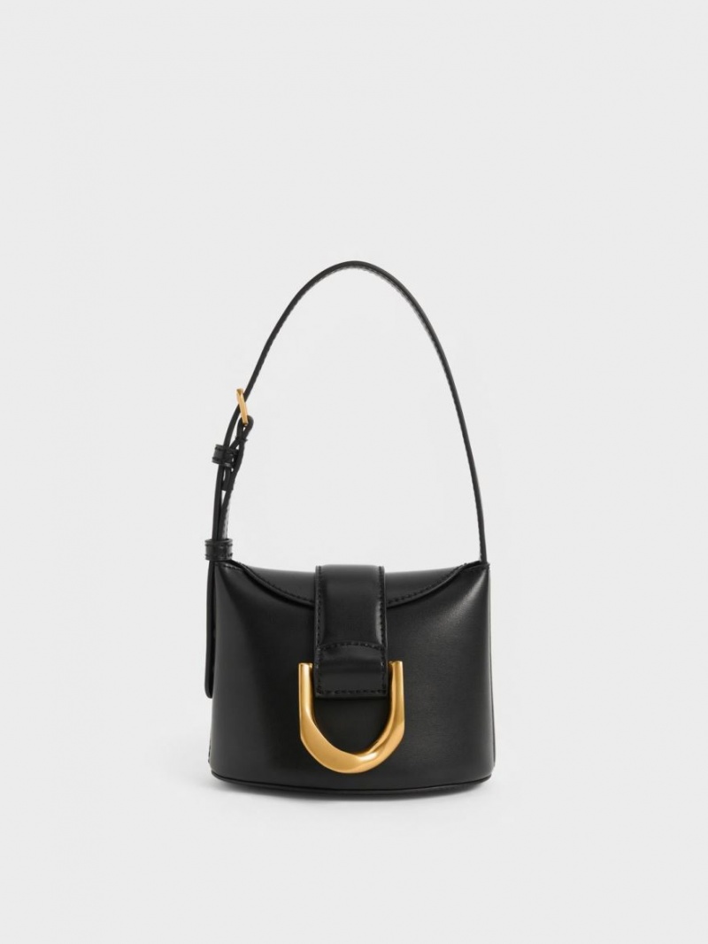 bucket bags Charles And Keith Gabine μαυρα | 27495-AGXQ
