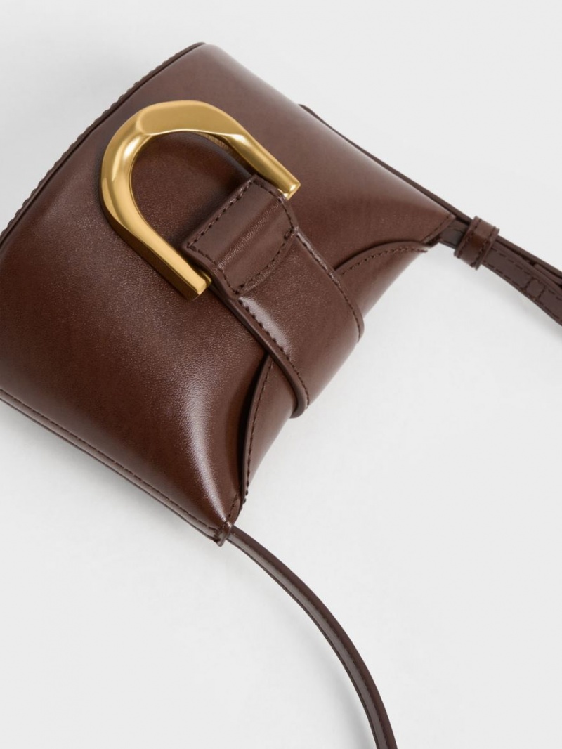 bucket bags Charles And Keith Gabine σοκολάτα | 26154-OWHV