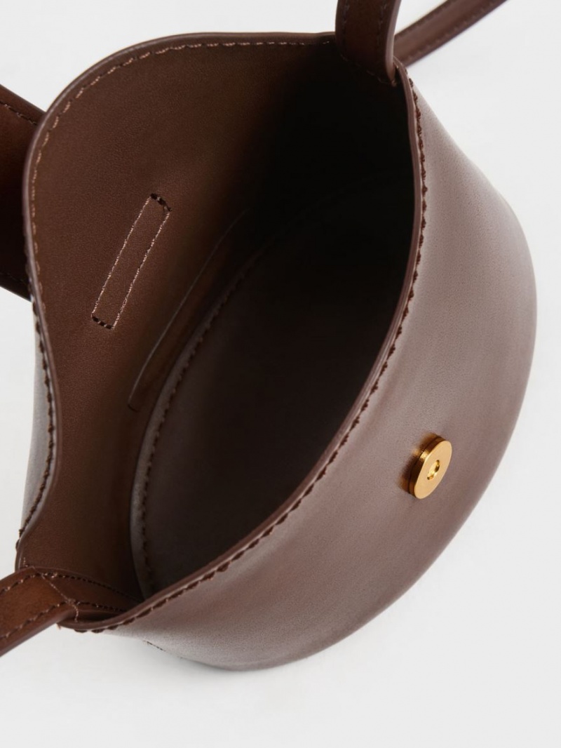 bucket bags Charles And Keith Gabine σοκολάτα | 26154-OWHV
