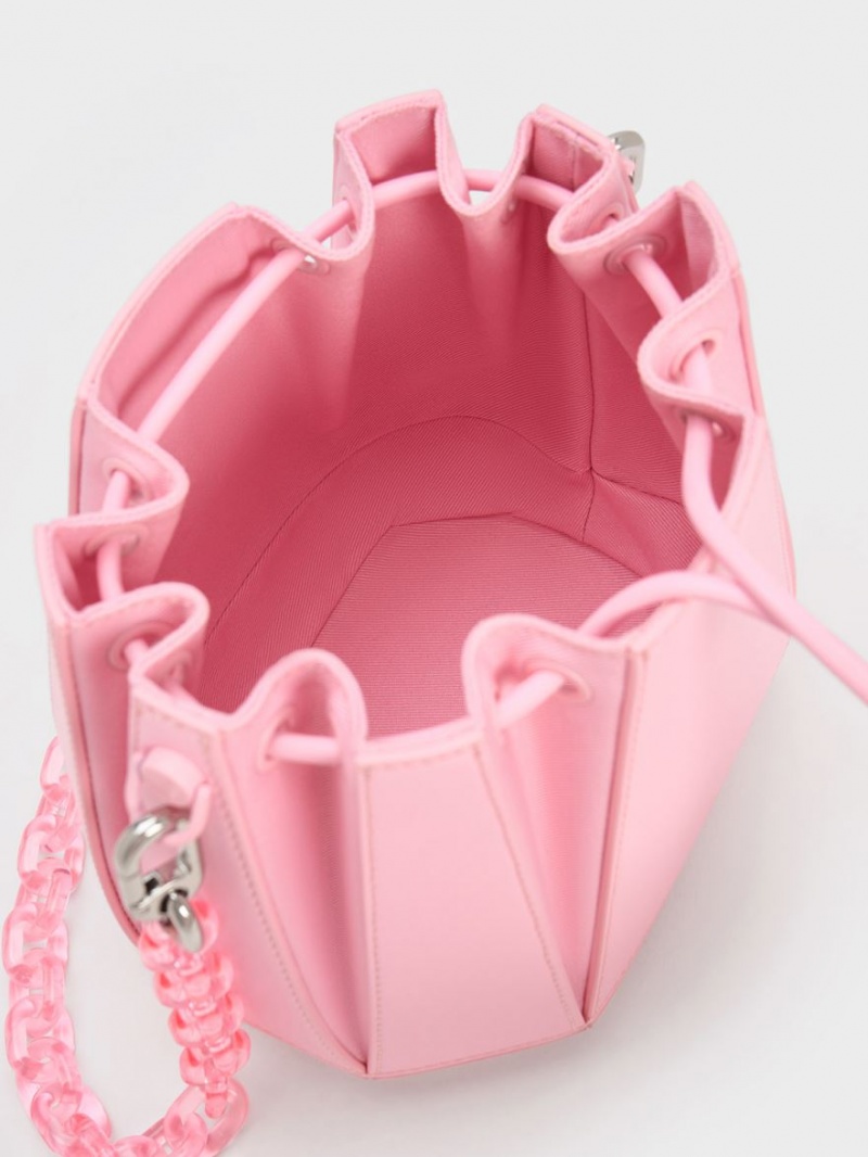 bucket bags Charles And Keith Geometric Structured ανοιχτο ροζ | 10682-HCAL