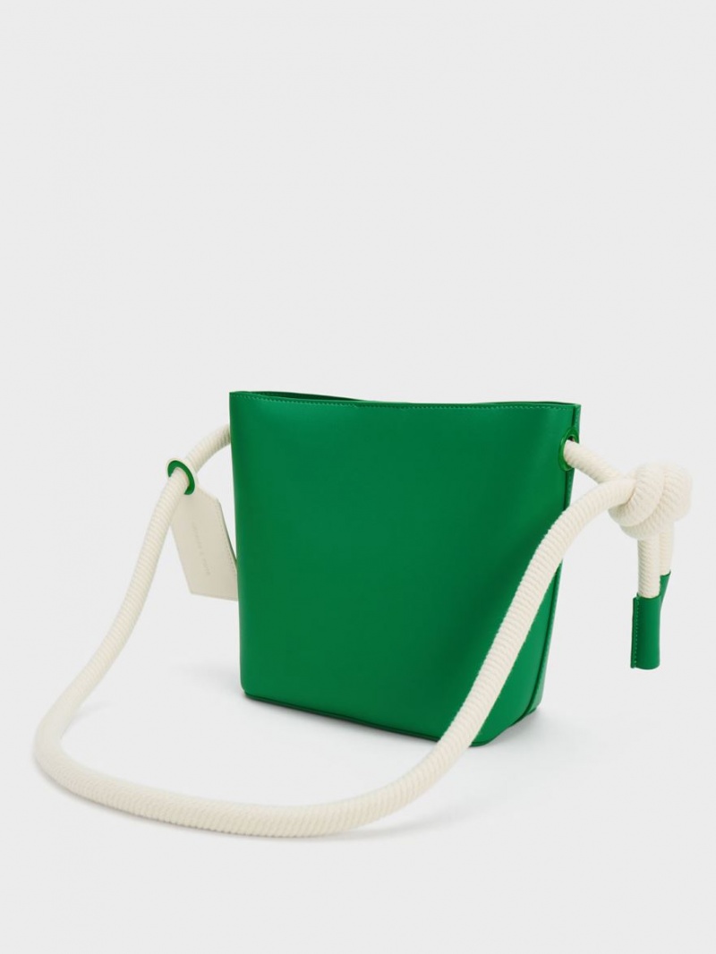 bucket bags Charles And Keith Gwiana Knotted πρασινο | 31085-ADUX