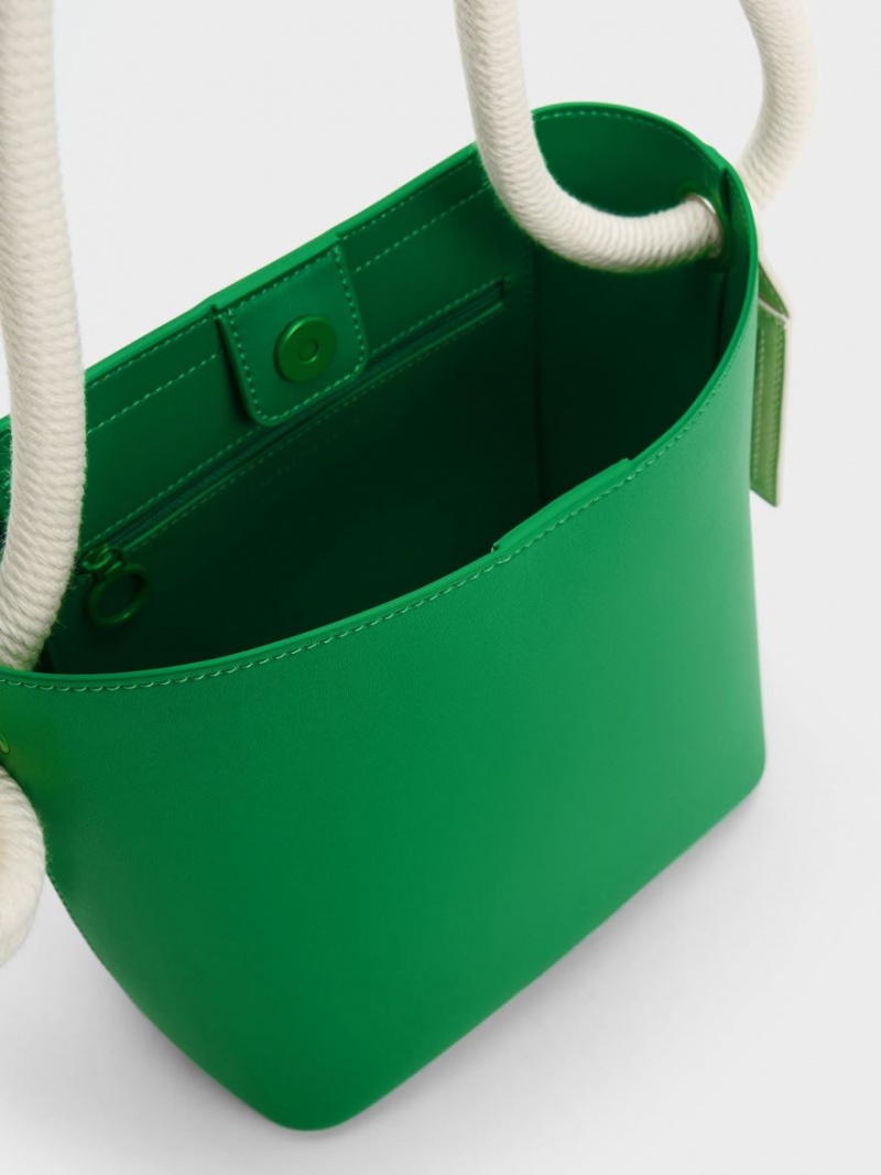 bucket bags Charles And Keith Gwiana Knotted πρασινο | 31085-ADUX