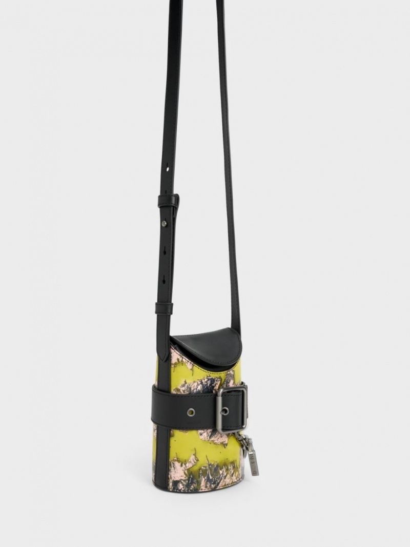 bucket bags Charles And Keith Jules δερματινα Belted Πολύχρωμο | 35096-KZUY