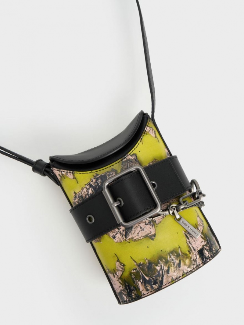 bucket bags Charles And Keith Jules δερματινα Belted Πολύχρωμο | 35096-KZUY