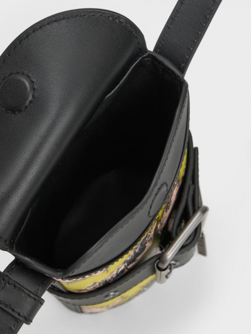 bucket bags Charles And Keith Jules δερματινα Belted Πολύχρωμο | 35096-KZUY