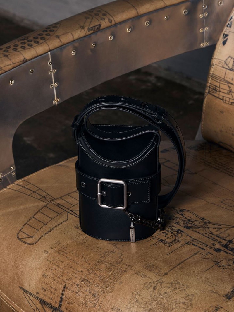 bucket bags Charles And Keith Jules δερματινα Belted μαυρα | 50492-ORAT