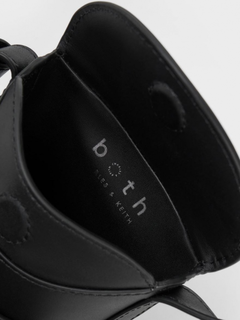 bucket bags Charles And Keith Jules δερματινα Belted μαυρα | 50492-ORAT