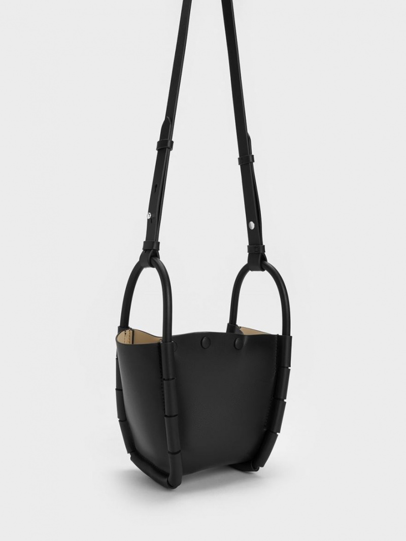 bucket bags Charles And Keith Machina μαυρα | 36985-KLOP