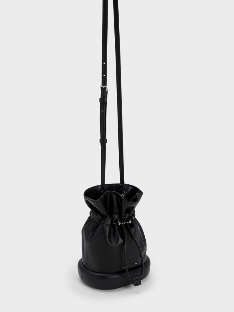 bucket bags Charles And Keith Shiloh Drawstring μαυρα | 60328-KZWR