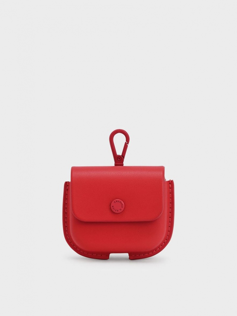 pouches Charles And Keith Mini AirPods κοκκινα | 59408-ZHGR