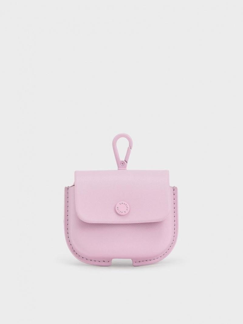 pouches Charles And Keith Mini AirPods ανοιχτο ροζ | 04859-WDTQ