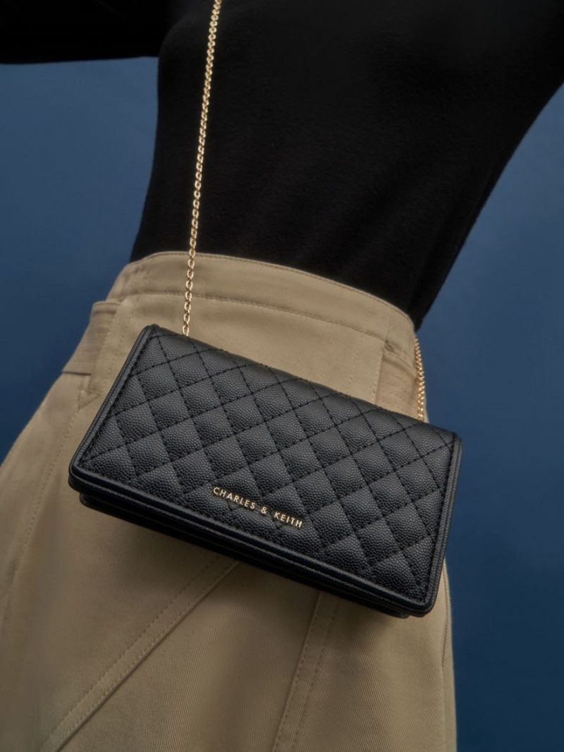 pouches Charles And Keith Καπιτονέ μαυρα | 23189-IBCA