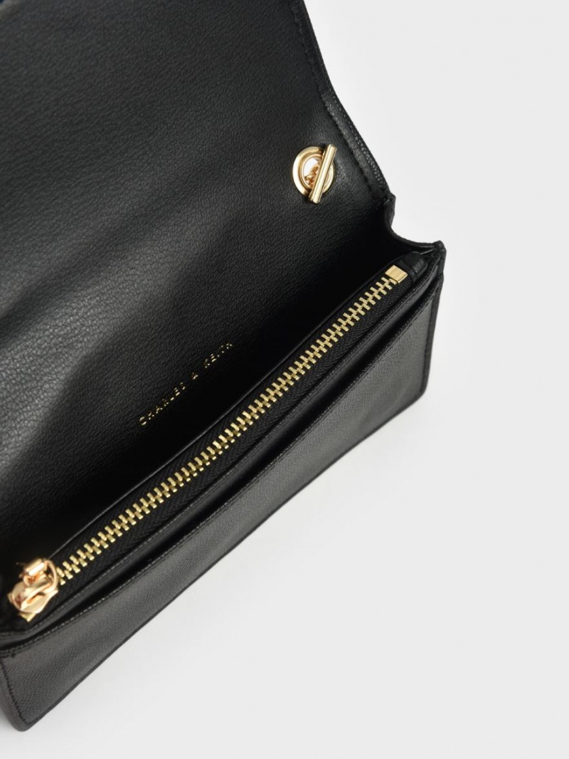 pouches Charles And Keith Καπιτονέ μαυρα | 23189-IBCA
