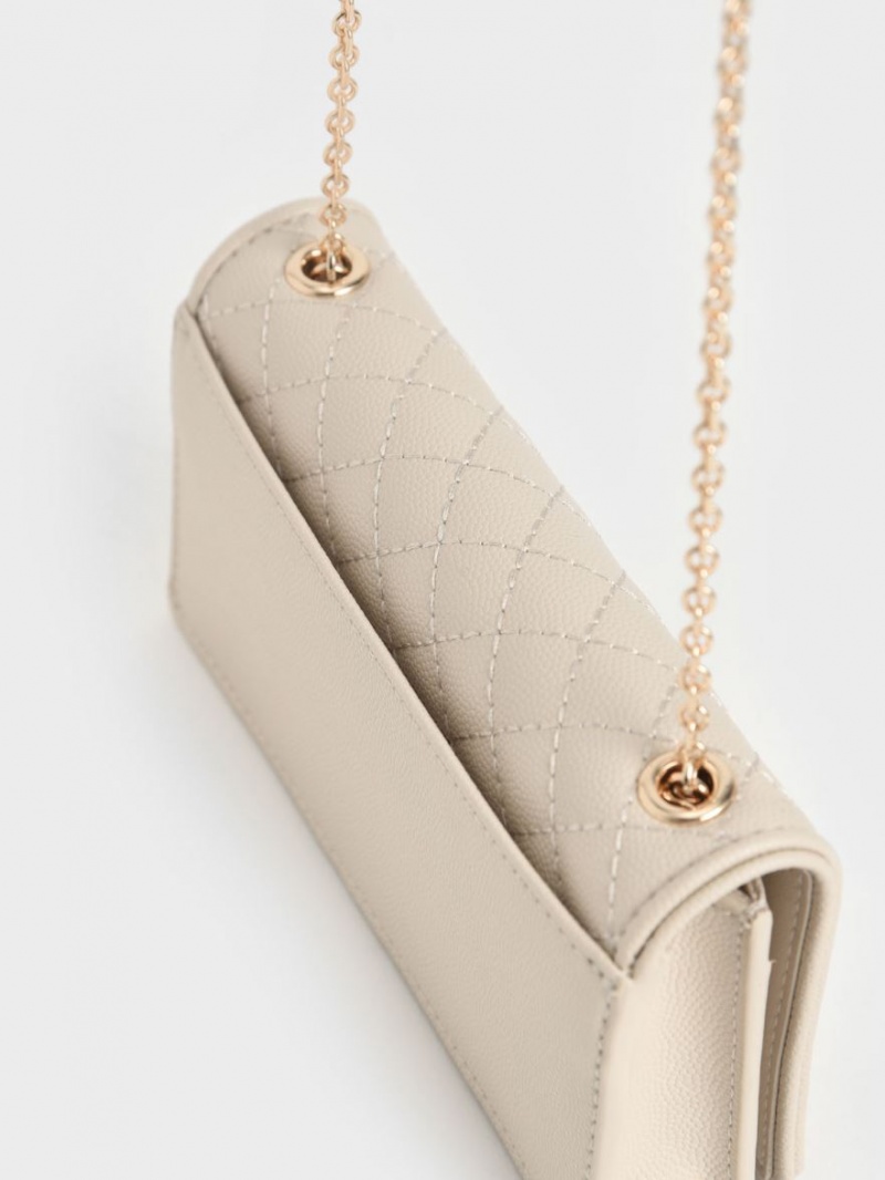 pouches Charles And Keith Καπιτονέ κρέμα | 42139-MOLI